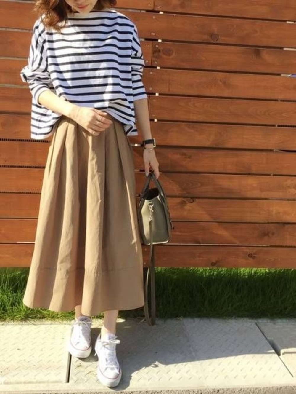 Saint James White and Navy Striped Long Sleeve Top - Picture 7 of 7
